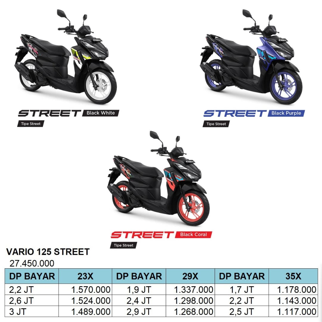 Promo Honda Vario 125 Street Kota Bandung dan Cimahi