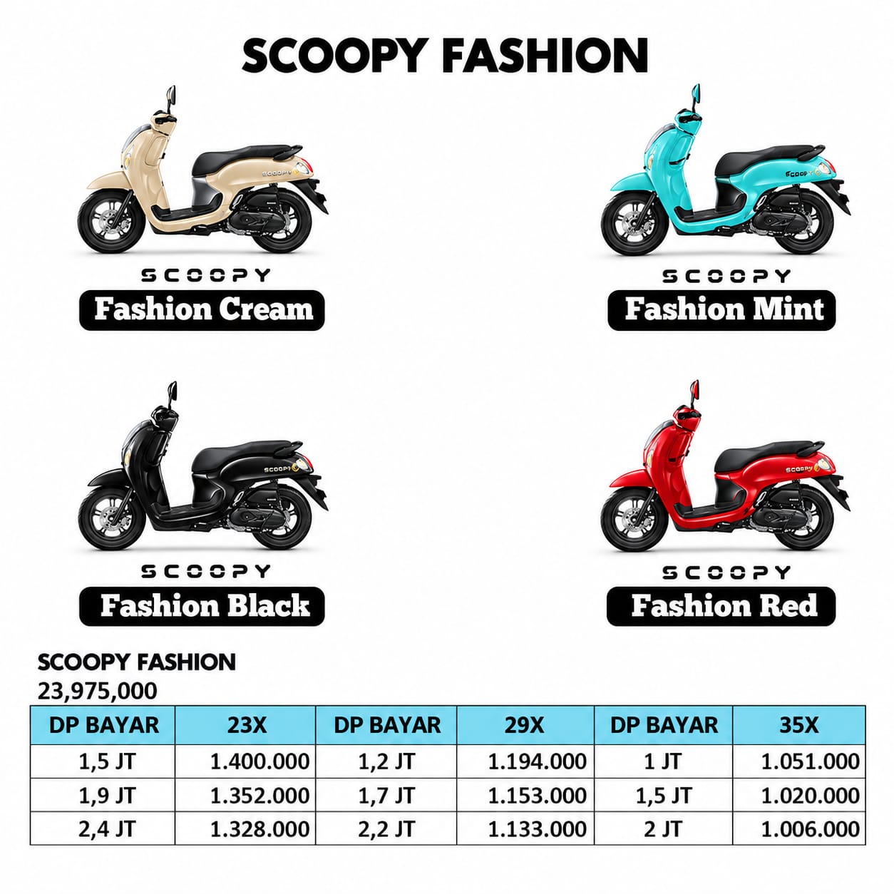 Kredit Scoopy Fashion hitam bandung